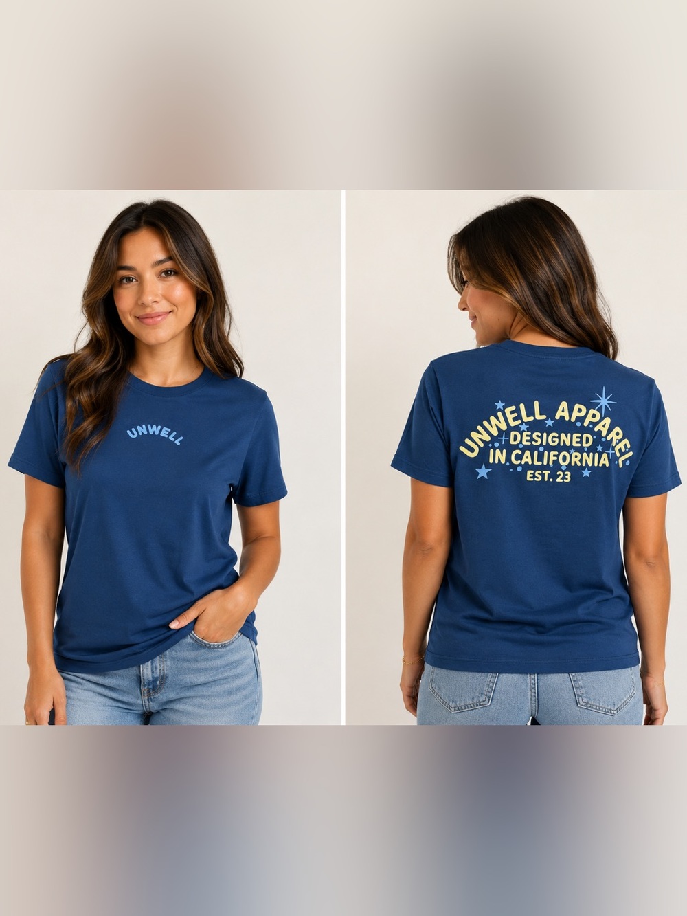 UNWELL Navy Graphic Crewneck Tee Small